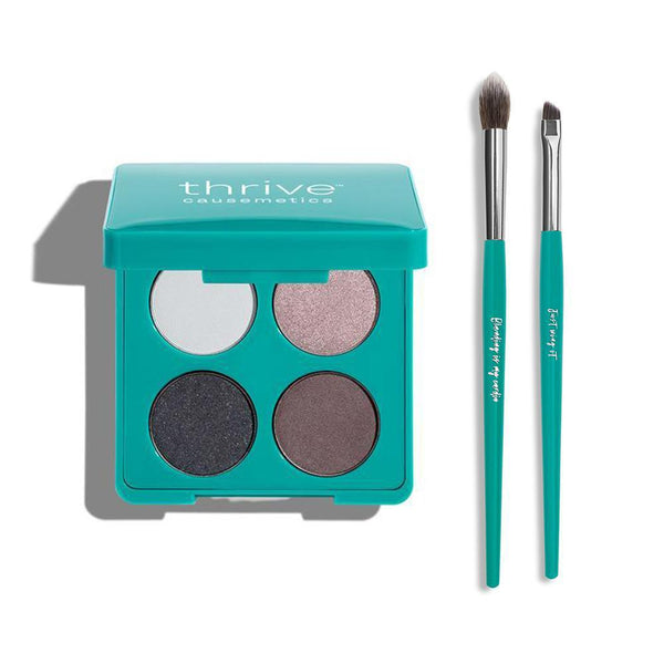 Vegan eyeshadow and eyeshadow + eyeliner makeup brushes