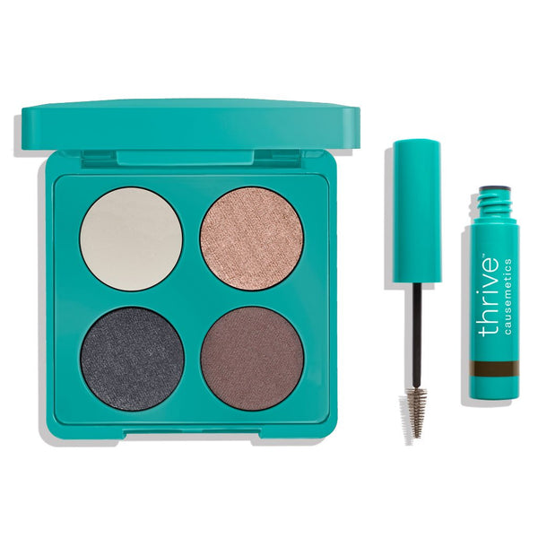 vegan eyeshadow + waterproof brow gel set