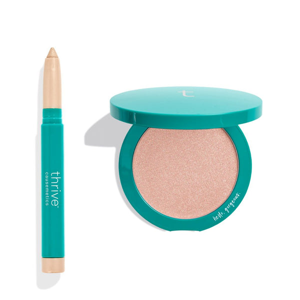 Vegan Waterproof Eye Brightener + Vegan Highlighter Makeup