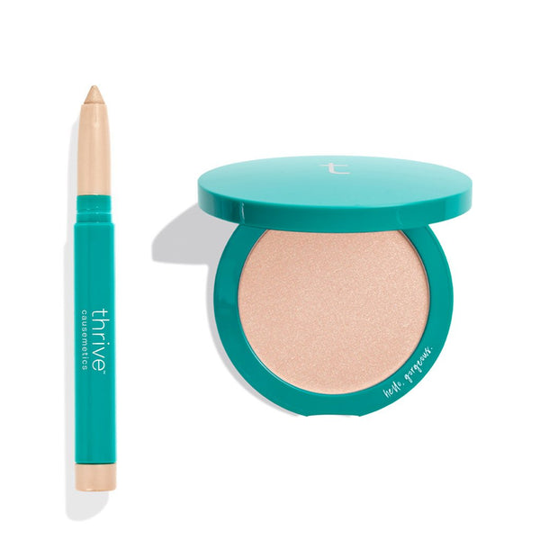 Vegan Waterproof Eye Brightener + Vegan Highlighter Makeup