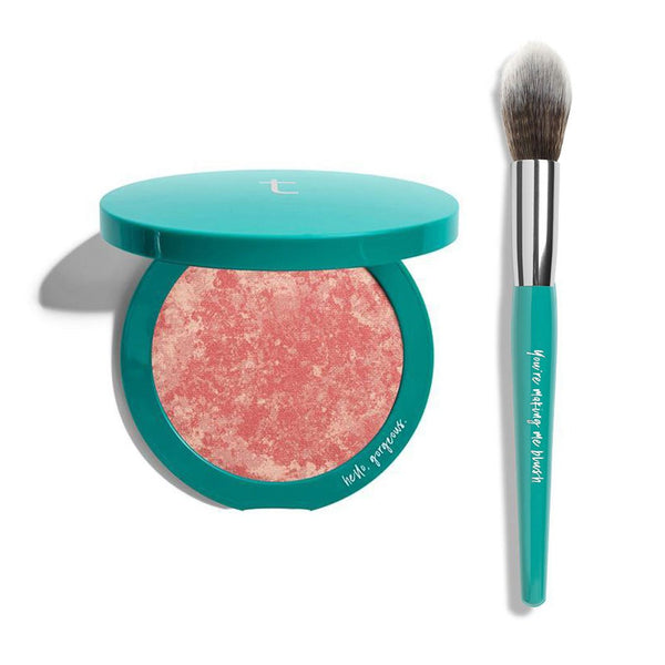 Vegan blush makeup and vegan blush makeup brush