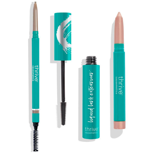 Tubing mascara + eye highlighter + waterproof eyebrow liner for light - dark blonde hair