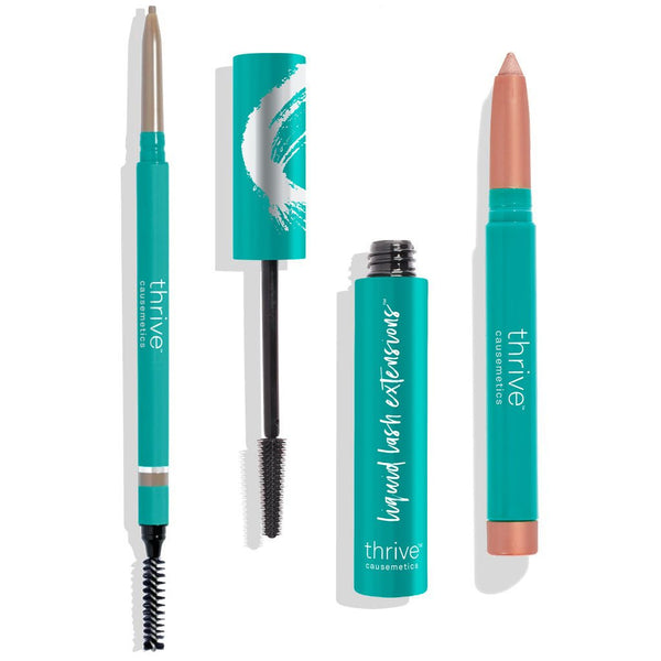 Tubing mascara + eye highlighter + waterproof eyebrow liner for light - dark blonde hair