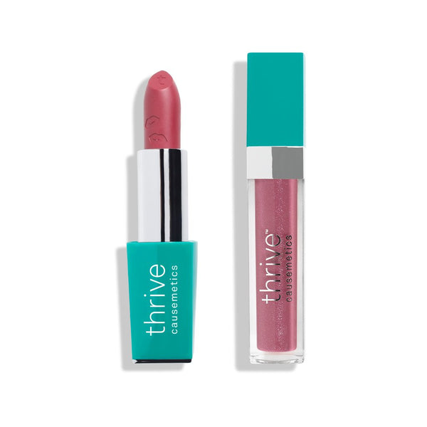 Vegan lipstick and vegan high-shine lip gloss
