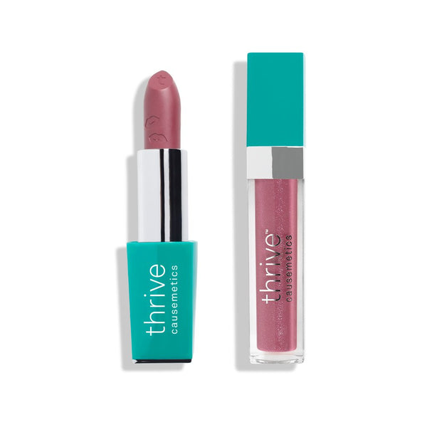 Vegan lipstick and vegan high-shine lip gloss