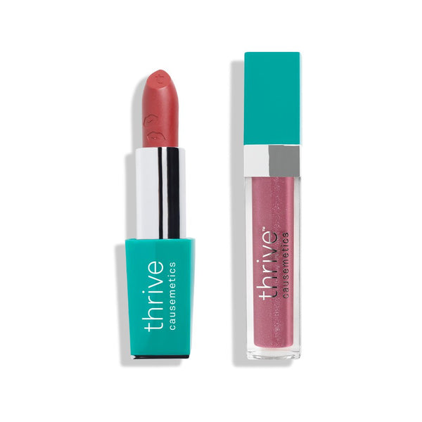 Vegan lipstick and vegan high-shine lip gloss