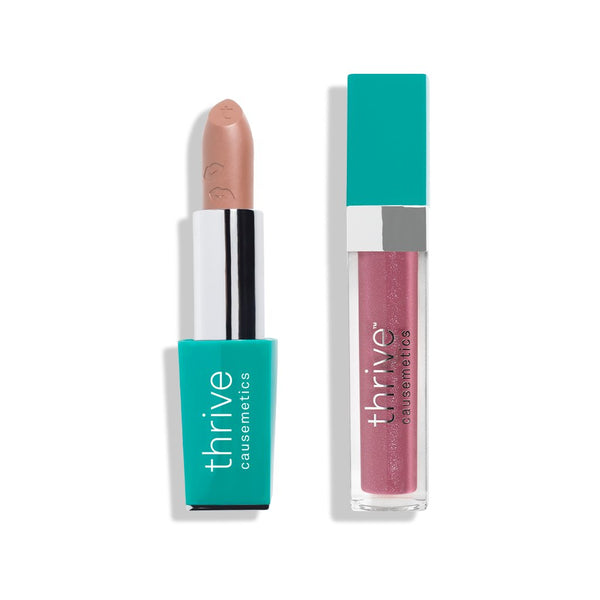 Vegan lipstick and vegan high-shine lip gloss