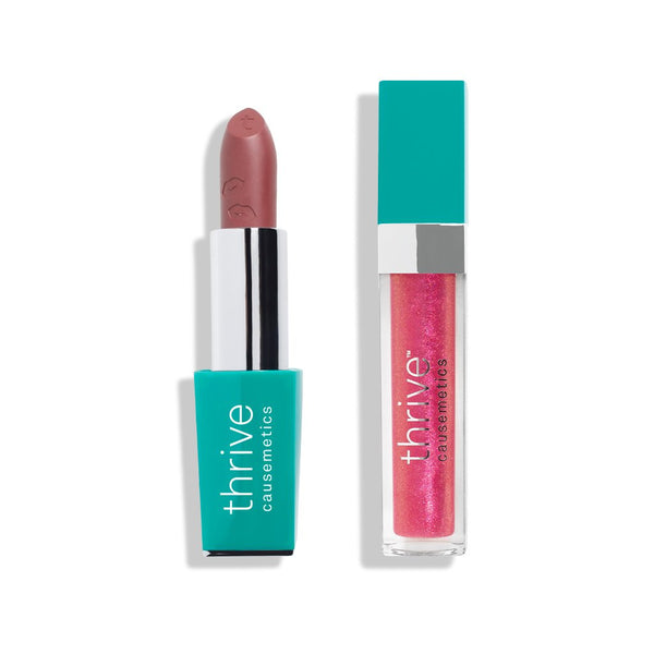 Vegan lipstick and vegan high-shine lip gloss