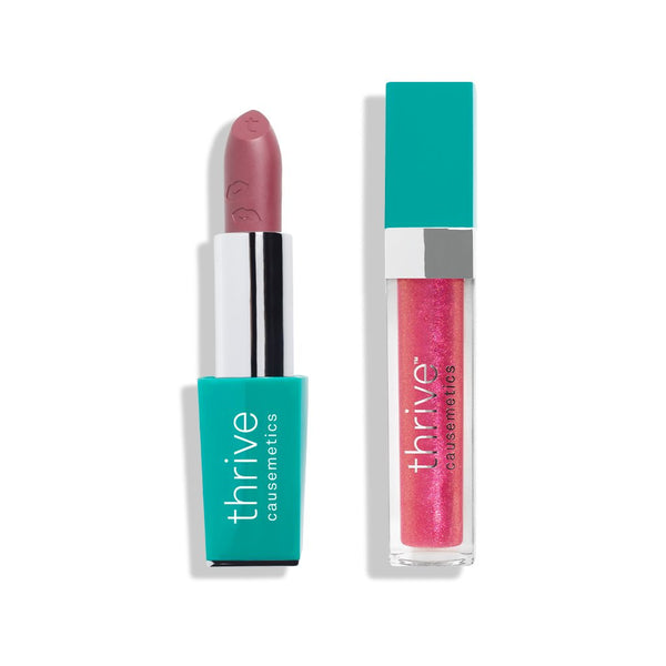 Vegan lipstick and vegan high-shine lip gloss