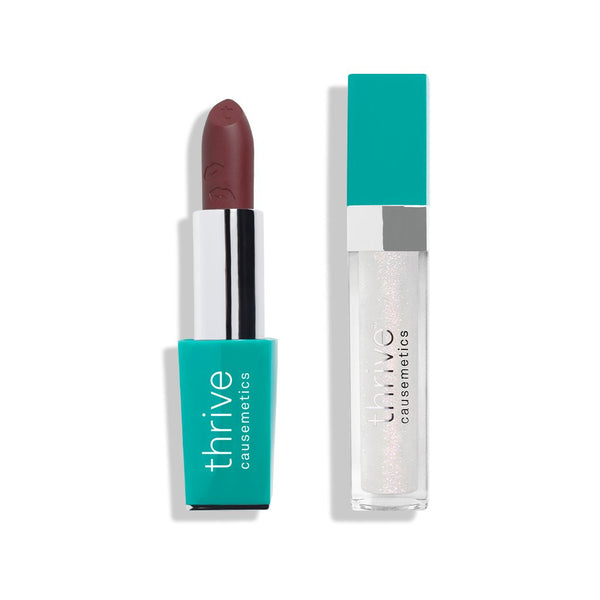 Vegan lipstick and vegan high-shine lip gloss