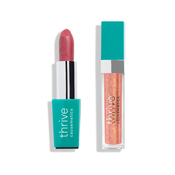 Vegan lipstick and vegan high-shine lip gloss
