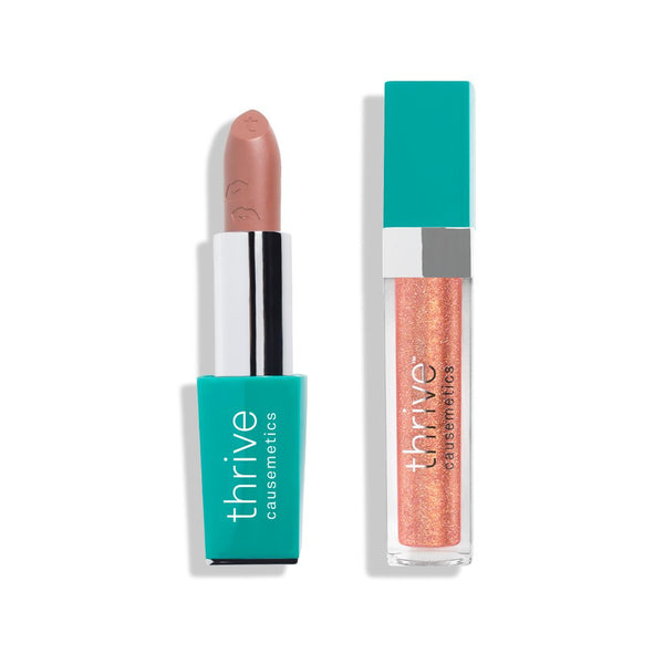 Vegan lipstick and vegan high-shine lip gloss