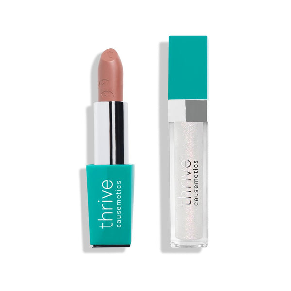 Vegan lipstick and vegan high-shine lip gloss