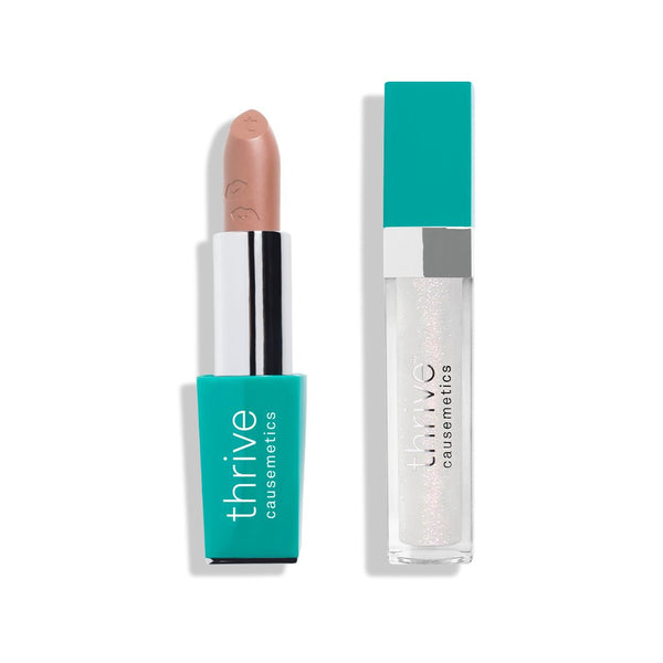 Vegan lipstick and vegan high-shine lip gloss