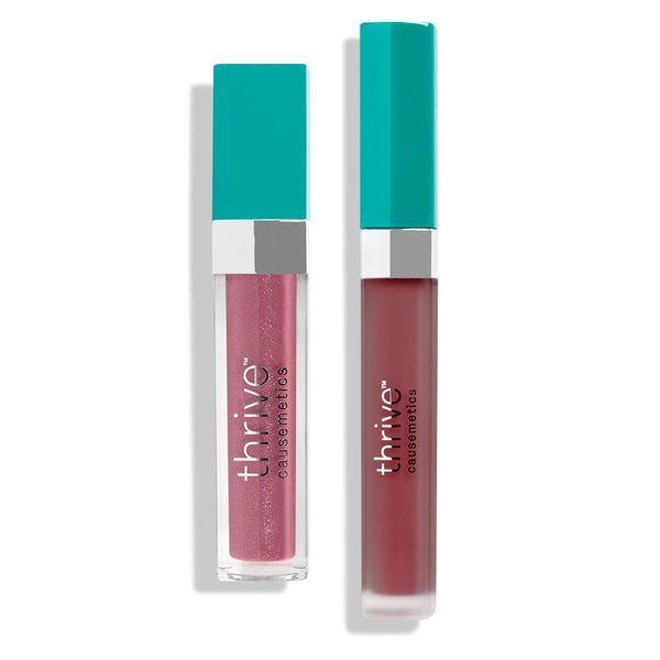 Vegan high-shine lip gloss and matte liquid lipstick