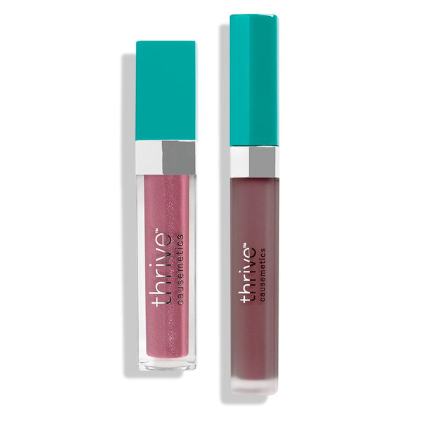 Vegan high-shine lip gloss and matte liquid lipstick