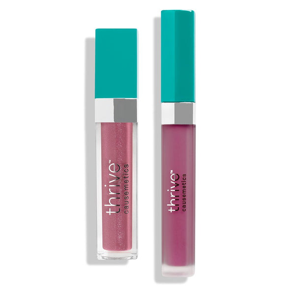 Vegan high-shine lip gloss and matte liquid lipstick