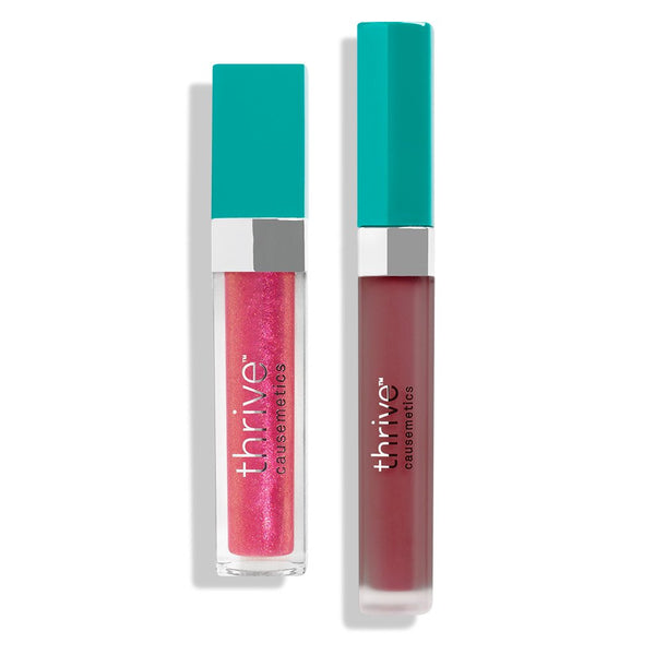 Vegan high-shine lip gloss and matte liquid lipstick