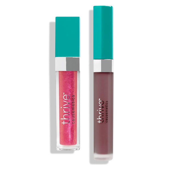 Vegan high-shine lip gloss and matte liquid lipstick