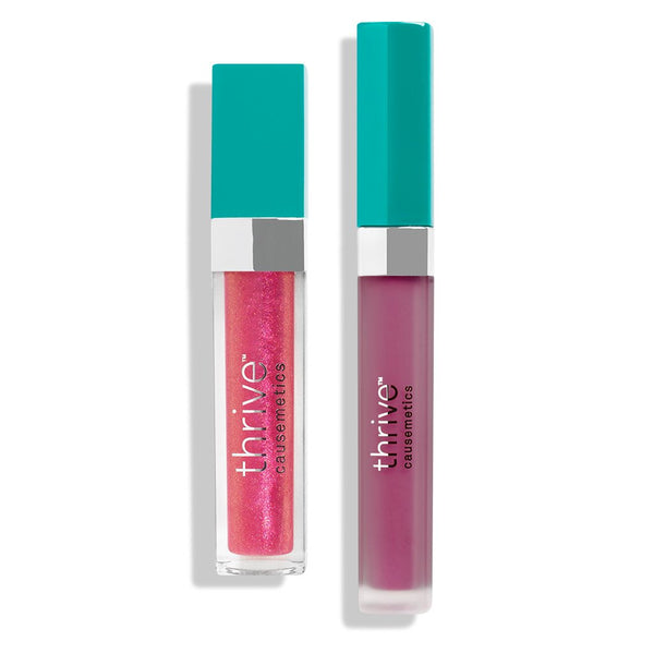 Vegan high-shine lip gloss and matte liquid lipstick