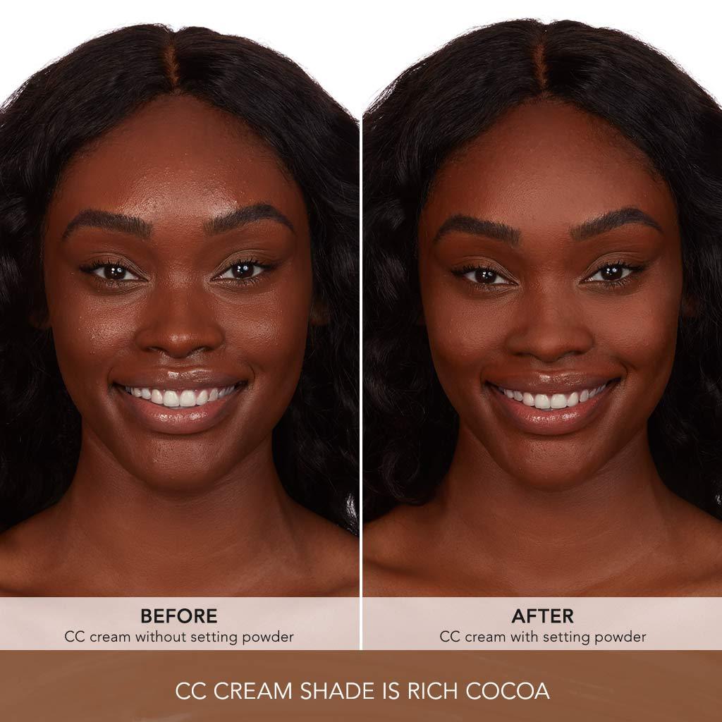Vegan setting powder and vegan makeup brush
