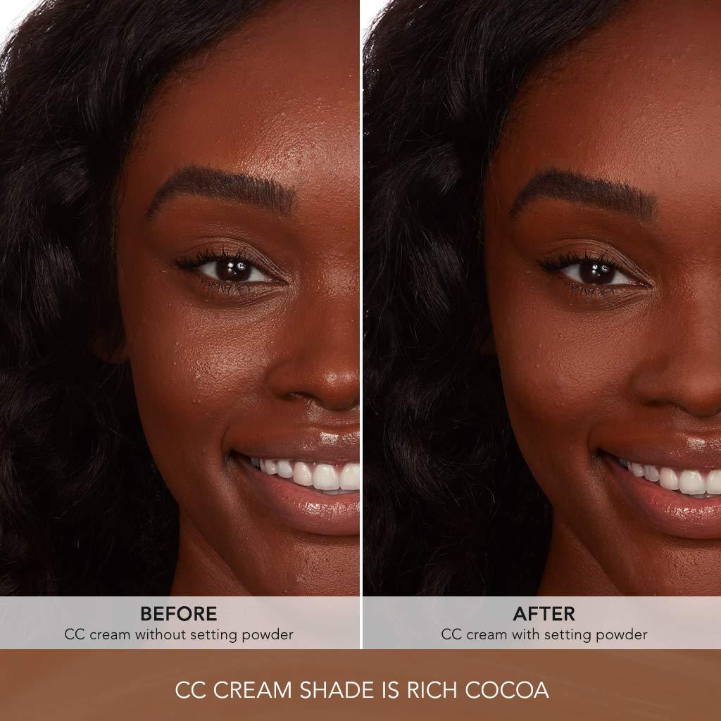 Vegan setting powder locks in makeup for long-lasting wear + provides a matte, flawless finish
