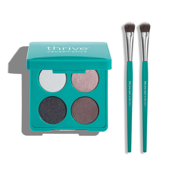 Vegan eyeshadow and eyeshadow + eyeliner makeup brushes