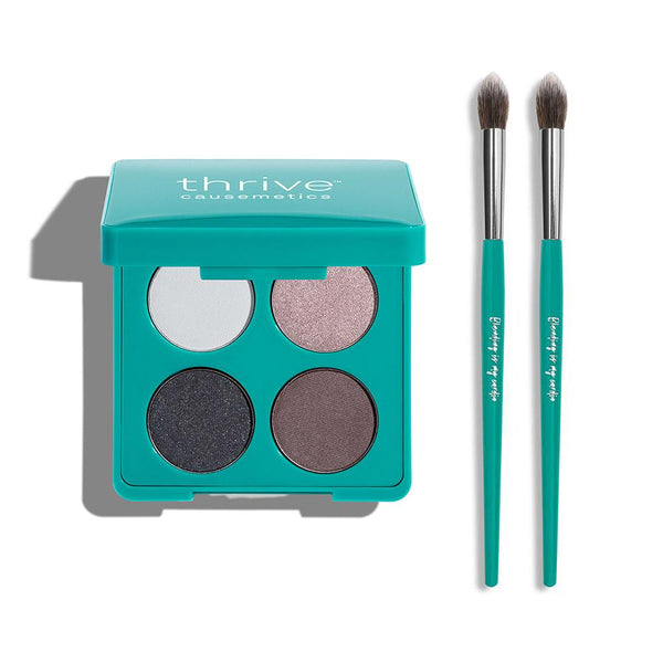 Vegan eyeshadow and eyeshadow + eyeliner makeup brushes