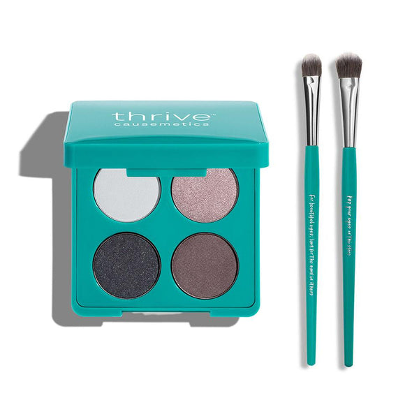 Vegan eyeshadow and eyeshadow + eyeliner makeup brushes