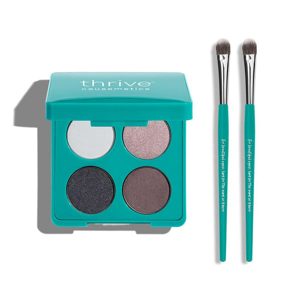 Vegan eyeshadow and eyeshadow + eyeliner makeup brushes