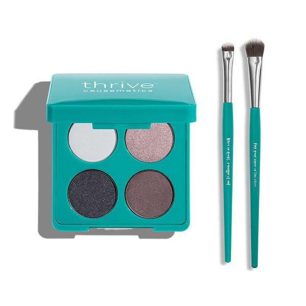 Vegan eyeshadow and eyeshadow + eyeliner makeup brushes