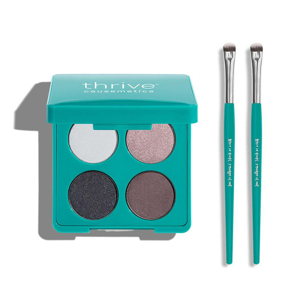 Vegan eyeshadow and eyeshadow + eyeliner makeup brushes