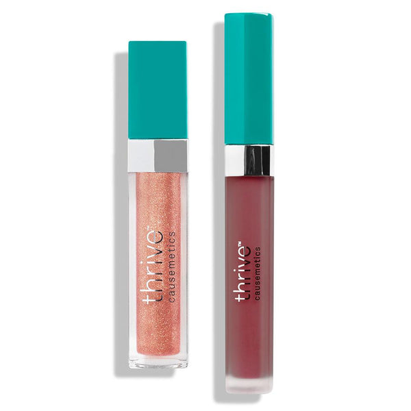 Vegan high-shine lip gloss and matte liquid lipstick