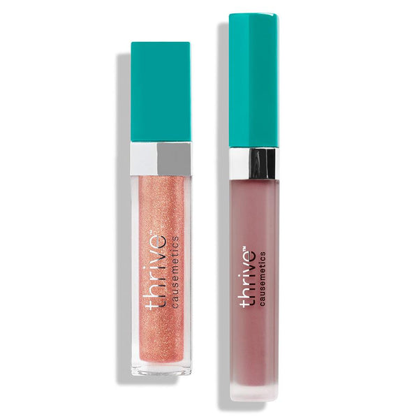 Vegan high-shine lip gloss and matte liquid lipstick