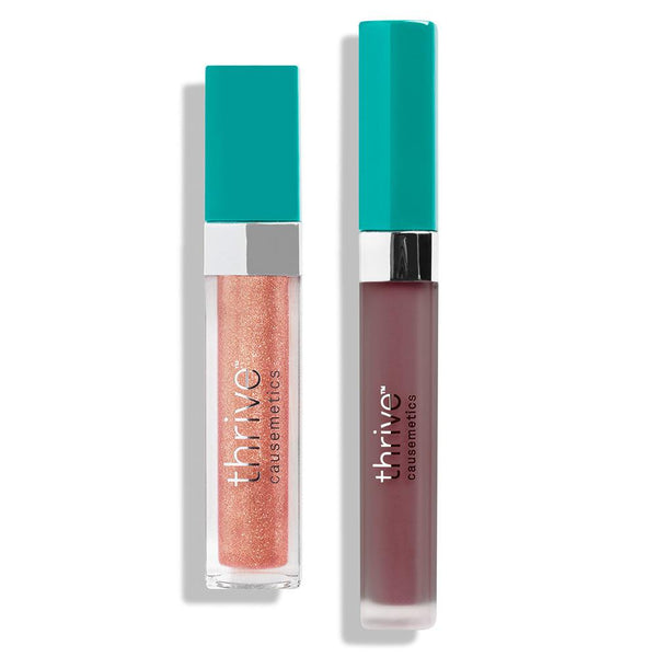 Vegan high-shine lip gloss and matte liquid lipstick