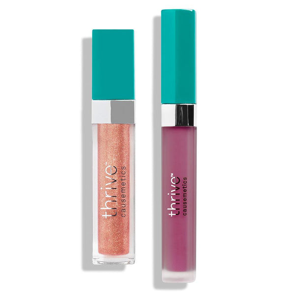 Vegan high-shine lip gloss and matte liquid lipstick