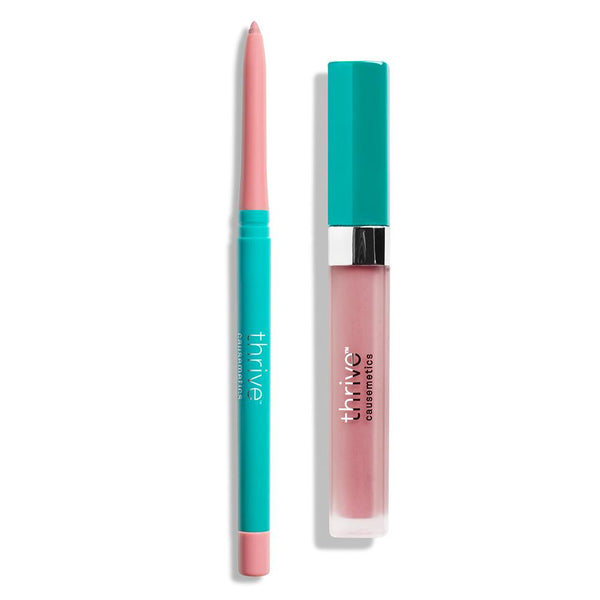 Vegan waterproof lip liner and matte liquid lipstick